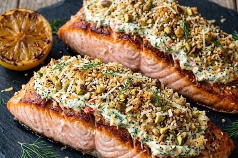 Salmon with Cream Cheese and Peppers